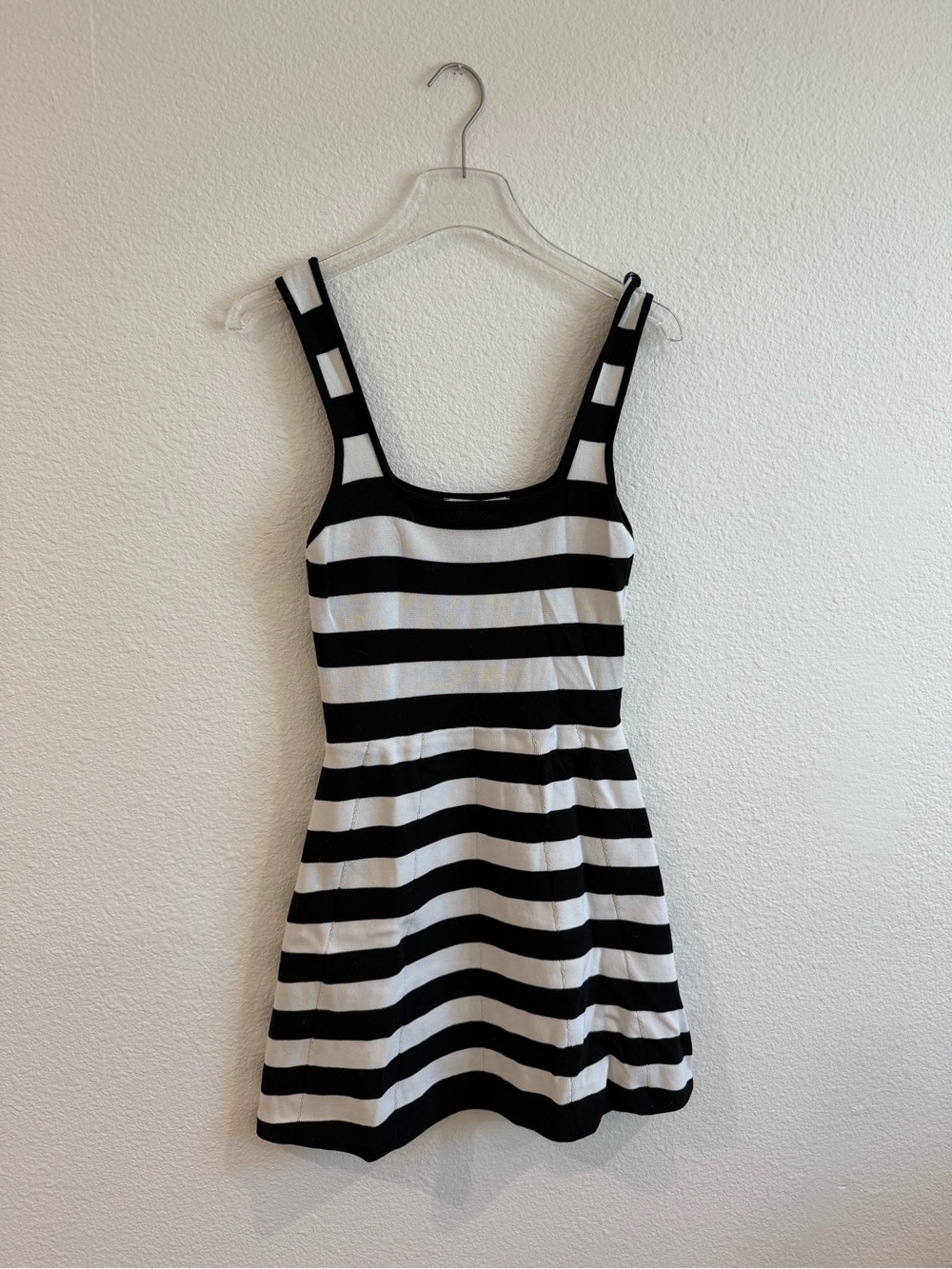 Zara Black and White Striped Mini Dress
